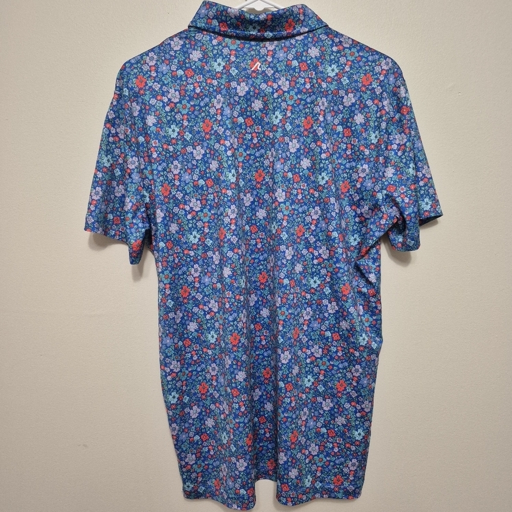 Redvanly Men’s Luxury Blue Floral Golf Polo Size Small - Picture 6 of 6